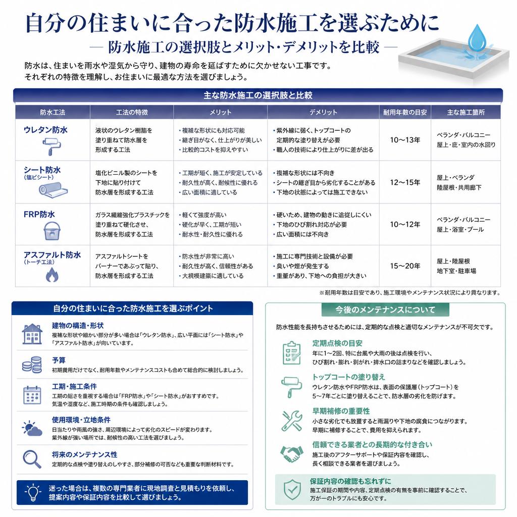 効果的な防水工事の選び方