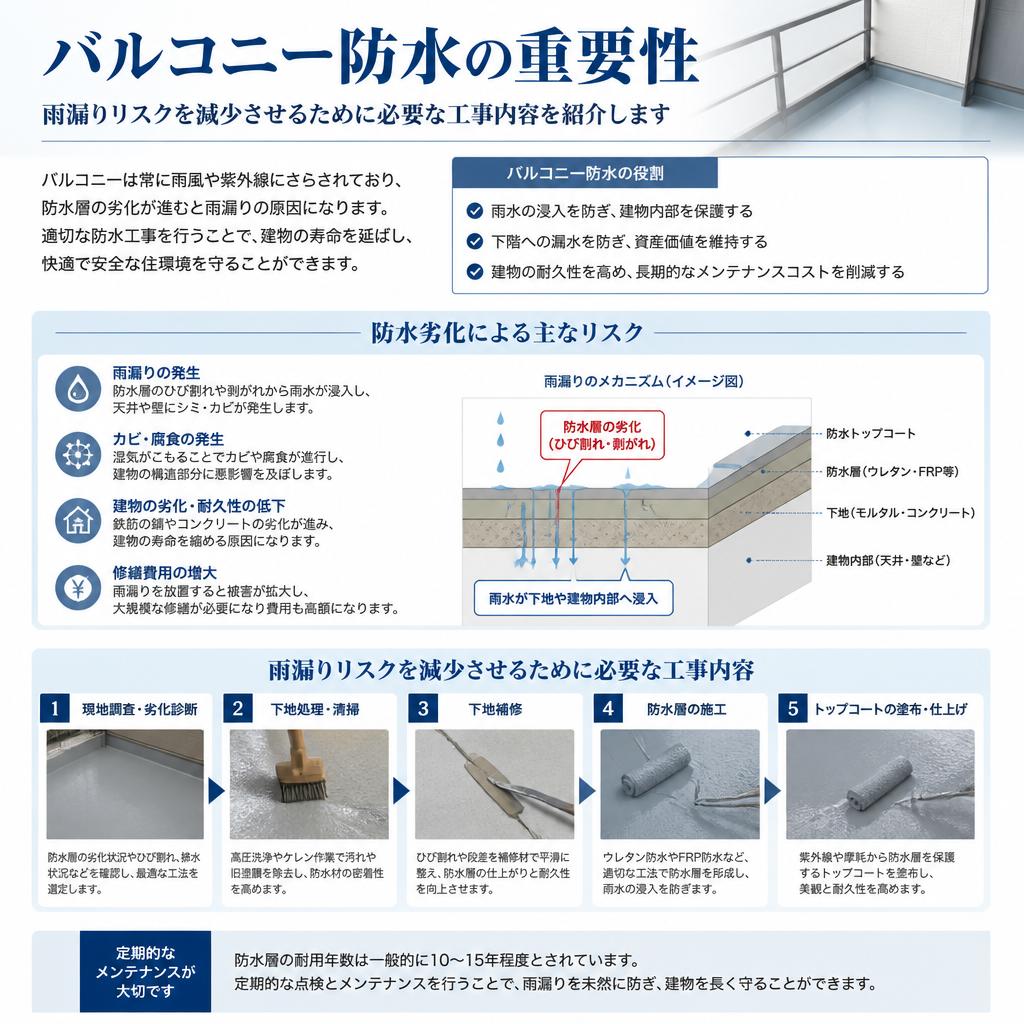 4. バルコニーの防水工事の重要性