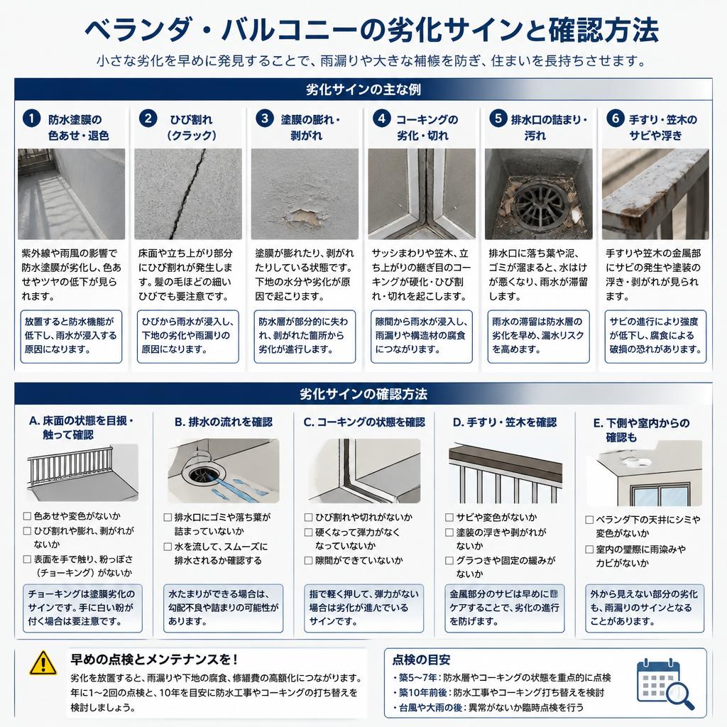 2. ベランダの劣化サインを見逃すな！