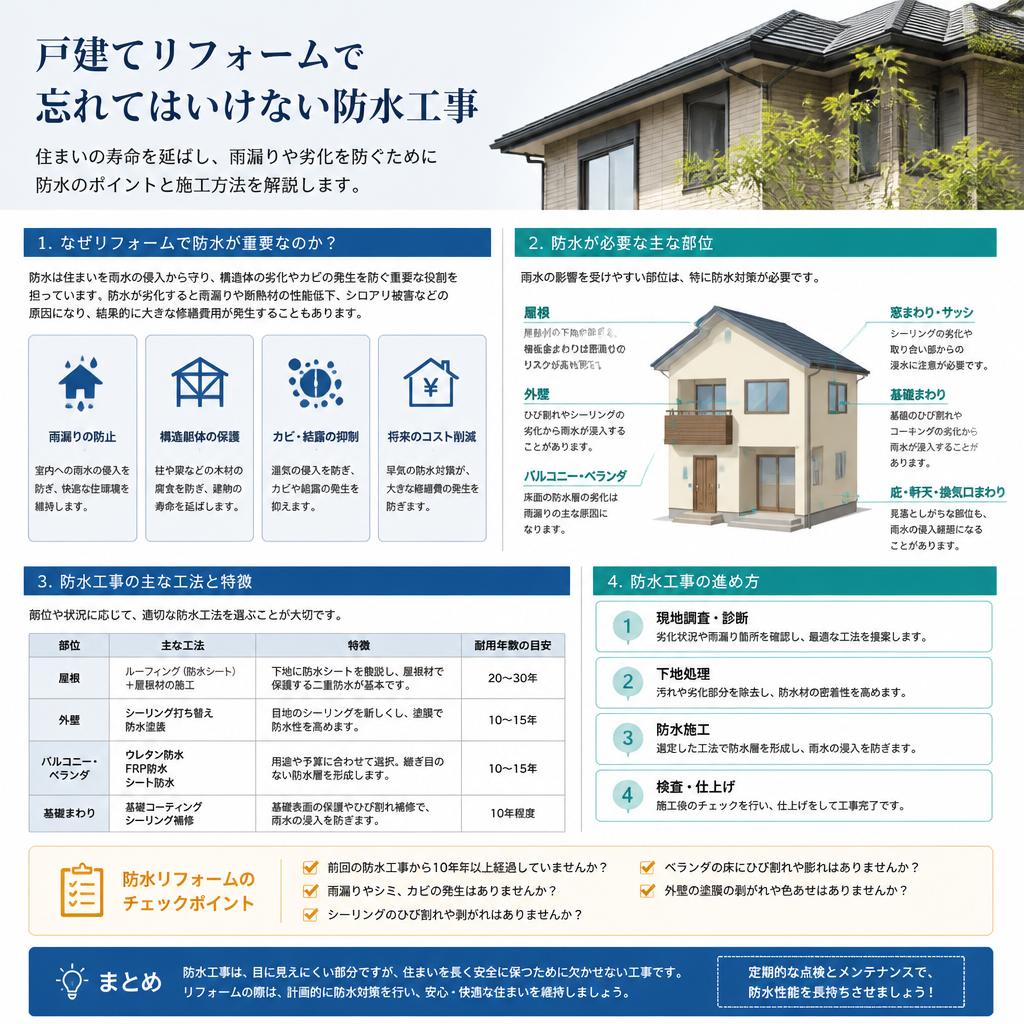 戸建てのリフォーム:防水工事の必要性