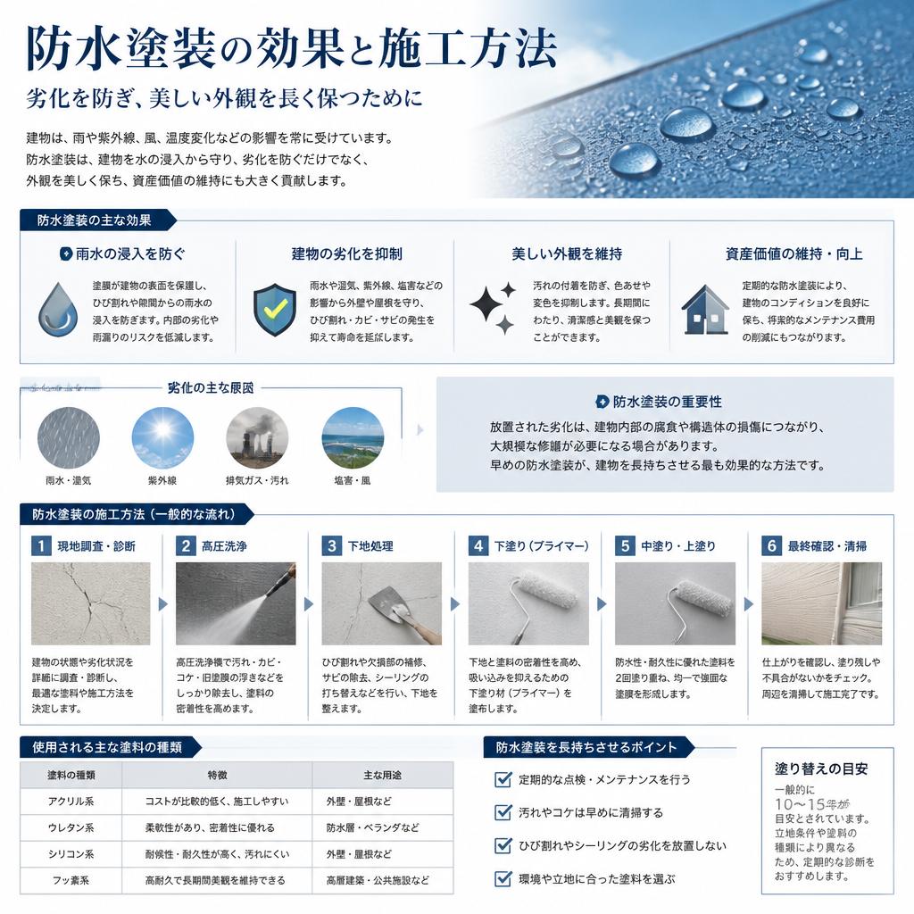 防水塗装のメリットと施工方法
