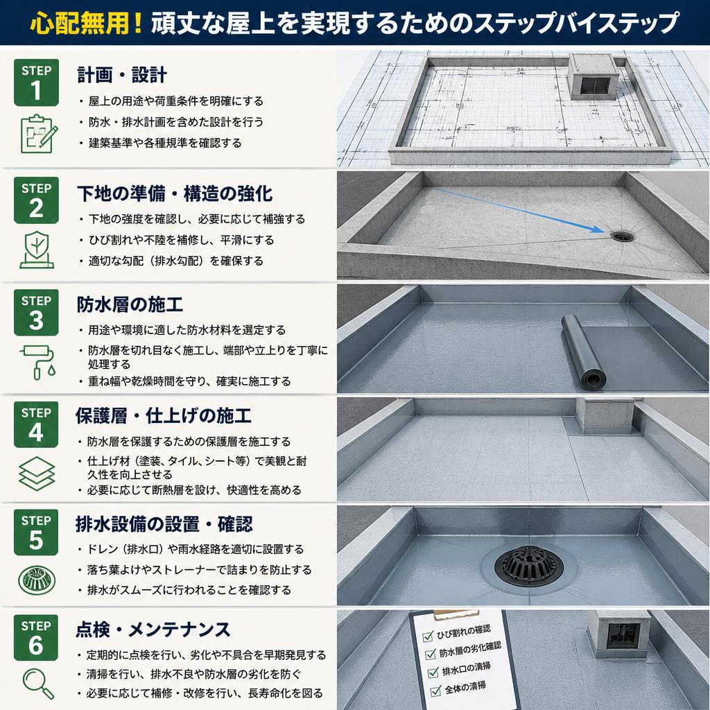 心配無用！頑丈な屋上を実現するためのステップバイステップ