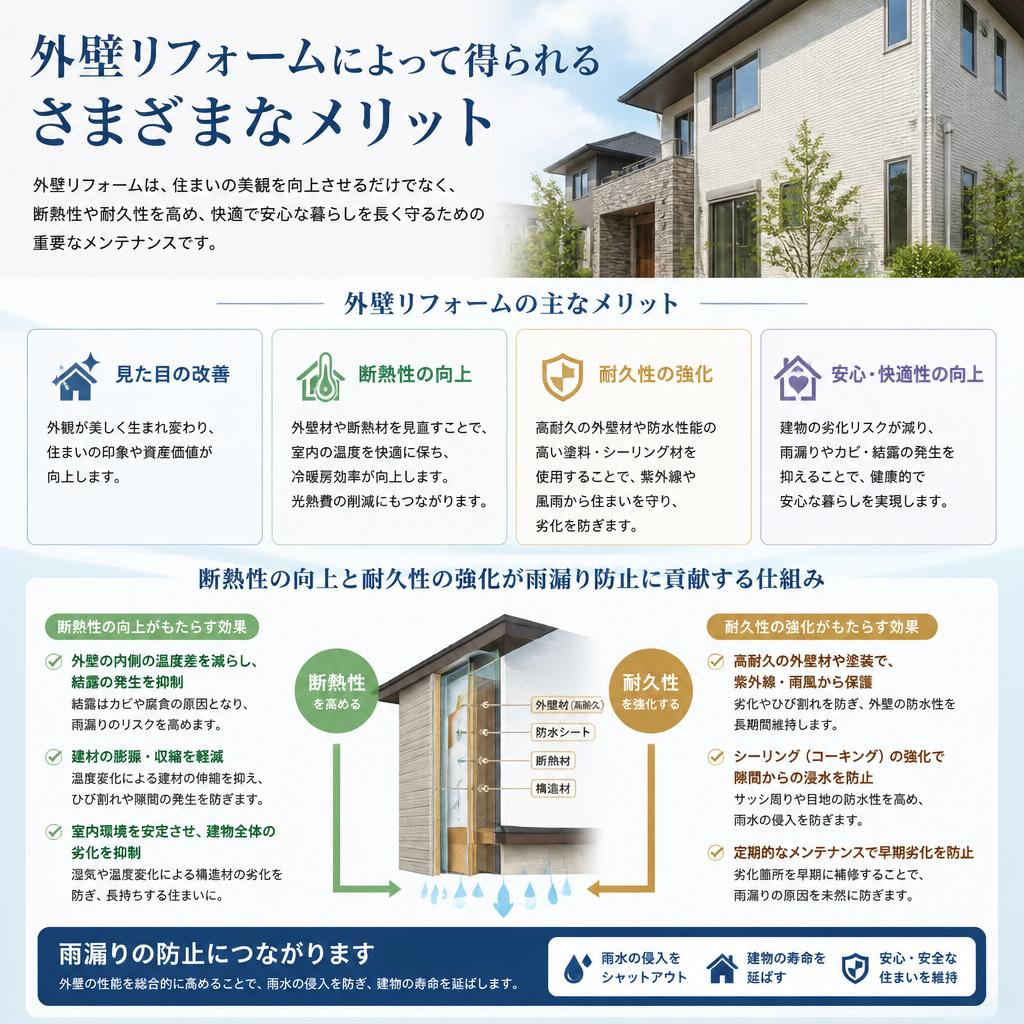 外壁リフォームがもたらすメリット
