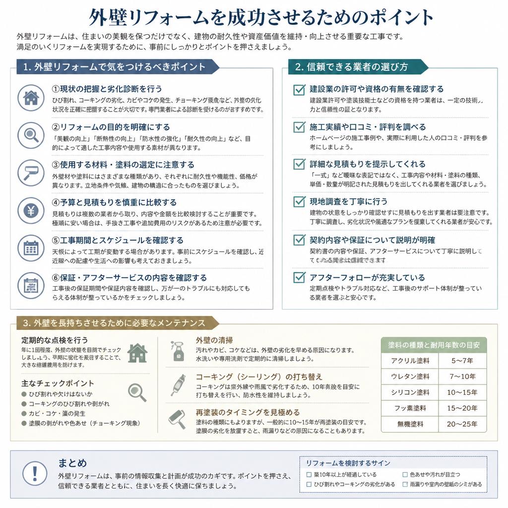 施工を行う際のポイント