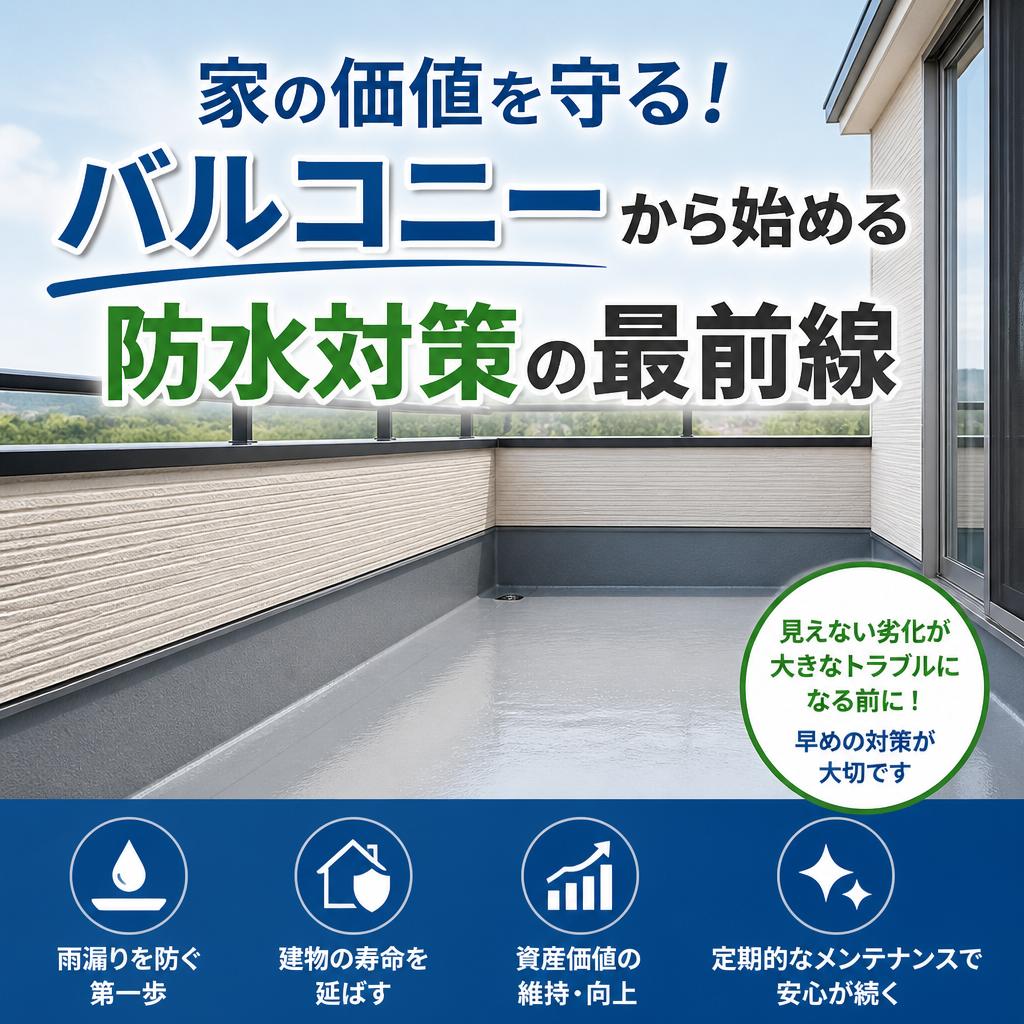 家の価値を守る！バルコニーから始める防水対策の最前線