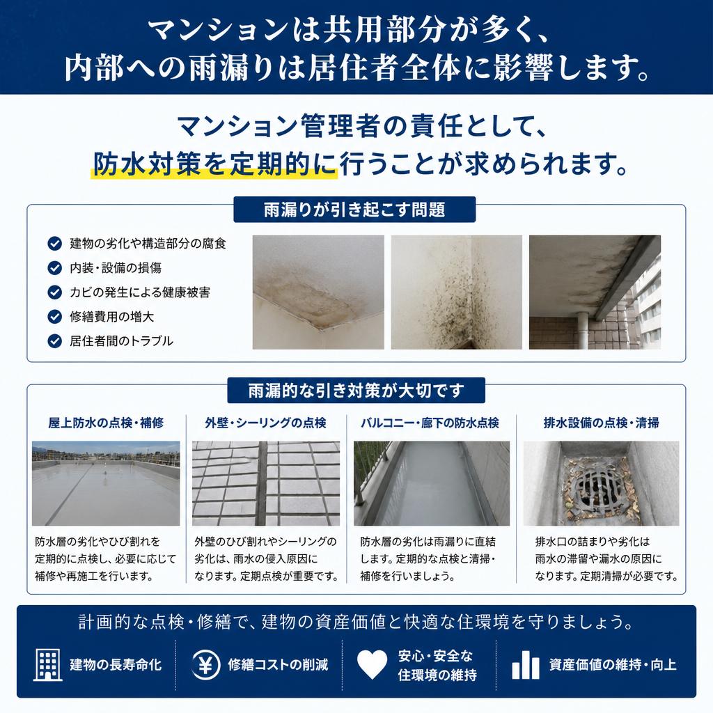 マンション管理者必見!防水工事の必要性