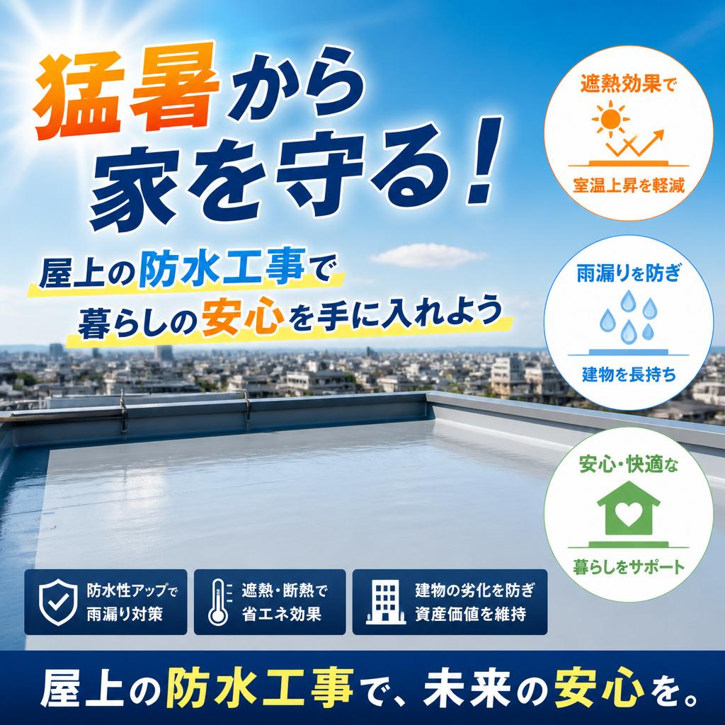 猛暑から家を守る！屋上の防水工事で暮らしの安心を手に入れよう