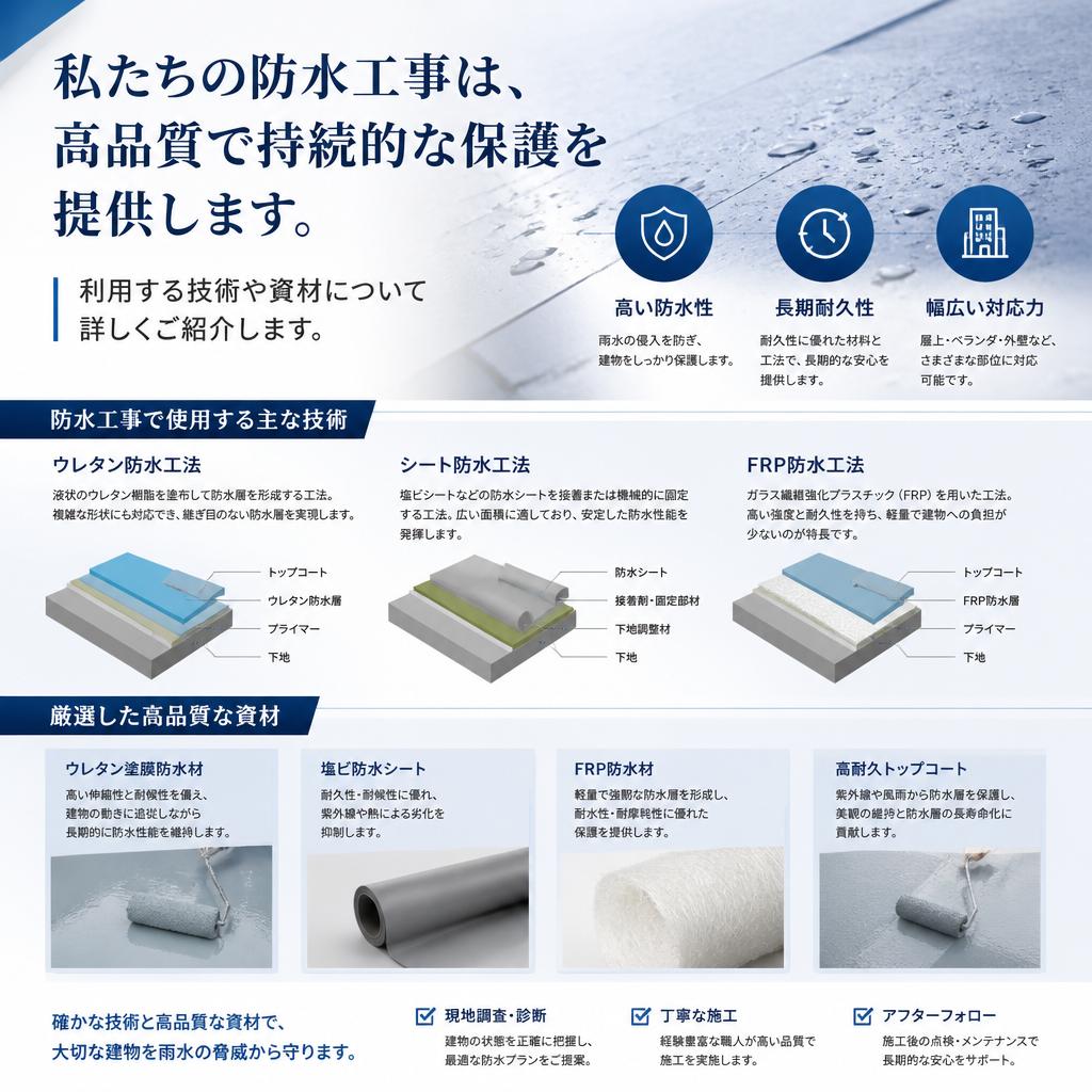私たちの防水工事の特徴