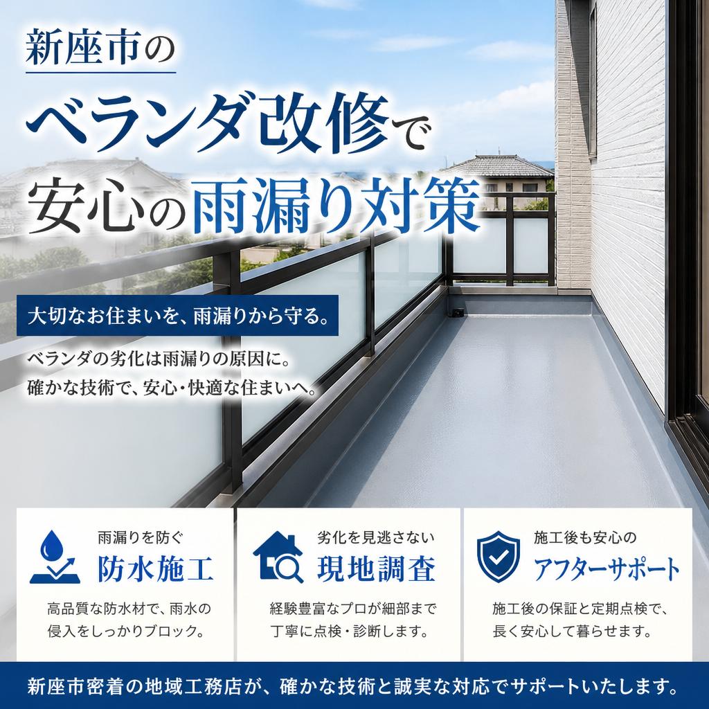 新座市のベランダ改修で安心の雨漏り対策