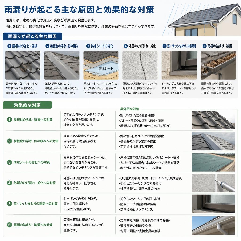 雨漏りの原因と対策