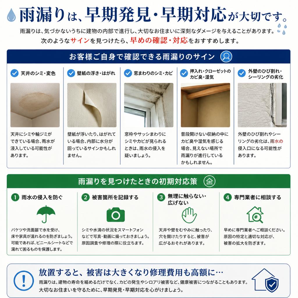 雨漏りの兆候を見抜くポイント