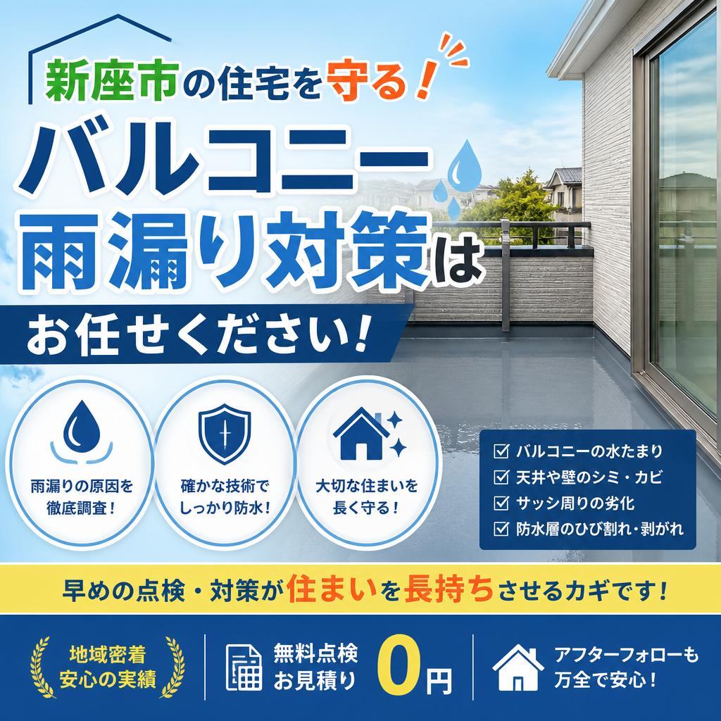新座市の住宅を守る！バルコニー雨漏り対策はお任せください！