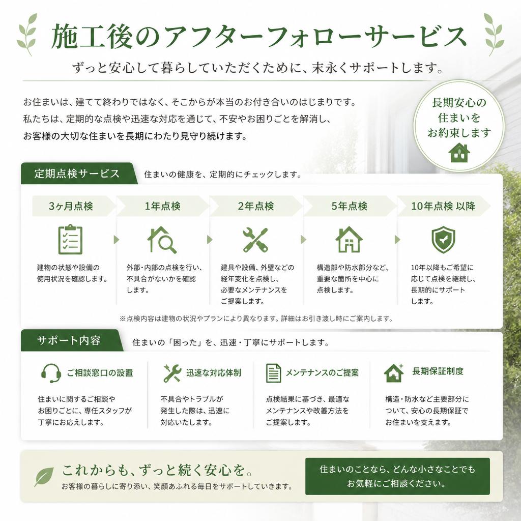 7. 施工後のアフターフォロー