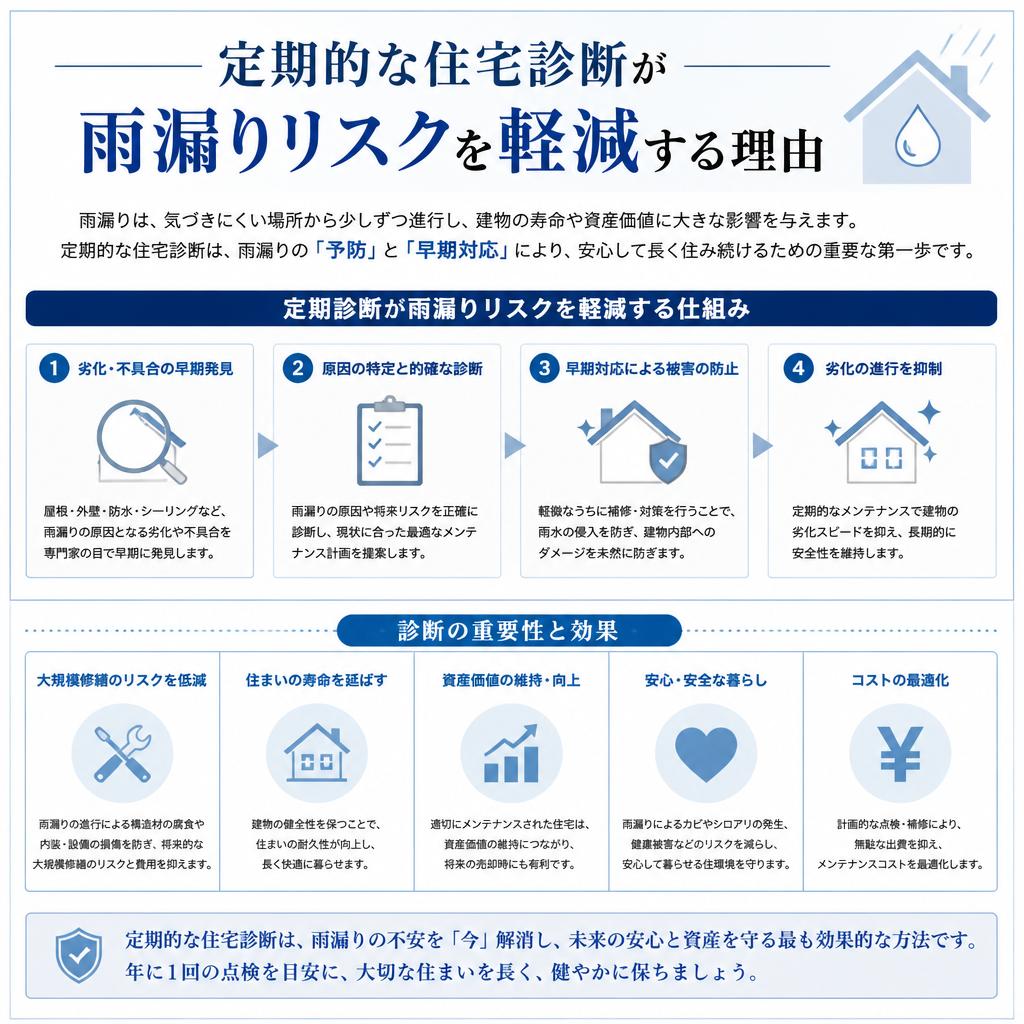 雨漏りのリスクを軽減する住宅診断