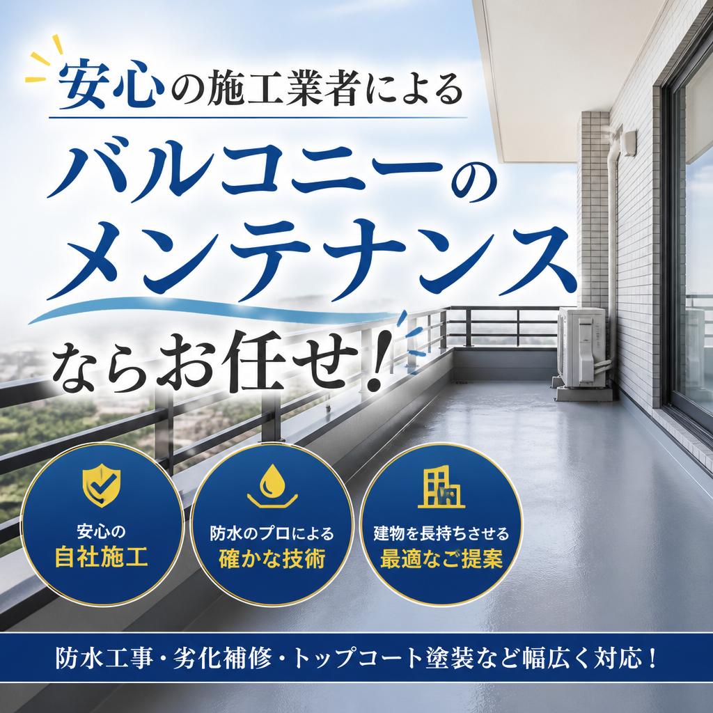 安心の施工業者によるバルコニーのメンテナンスならお任せ！