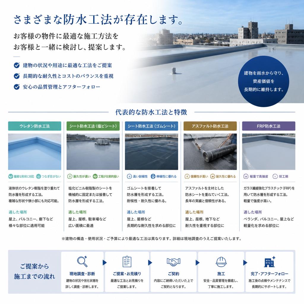 最適な防水工事の選択肢