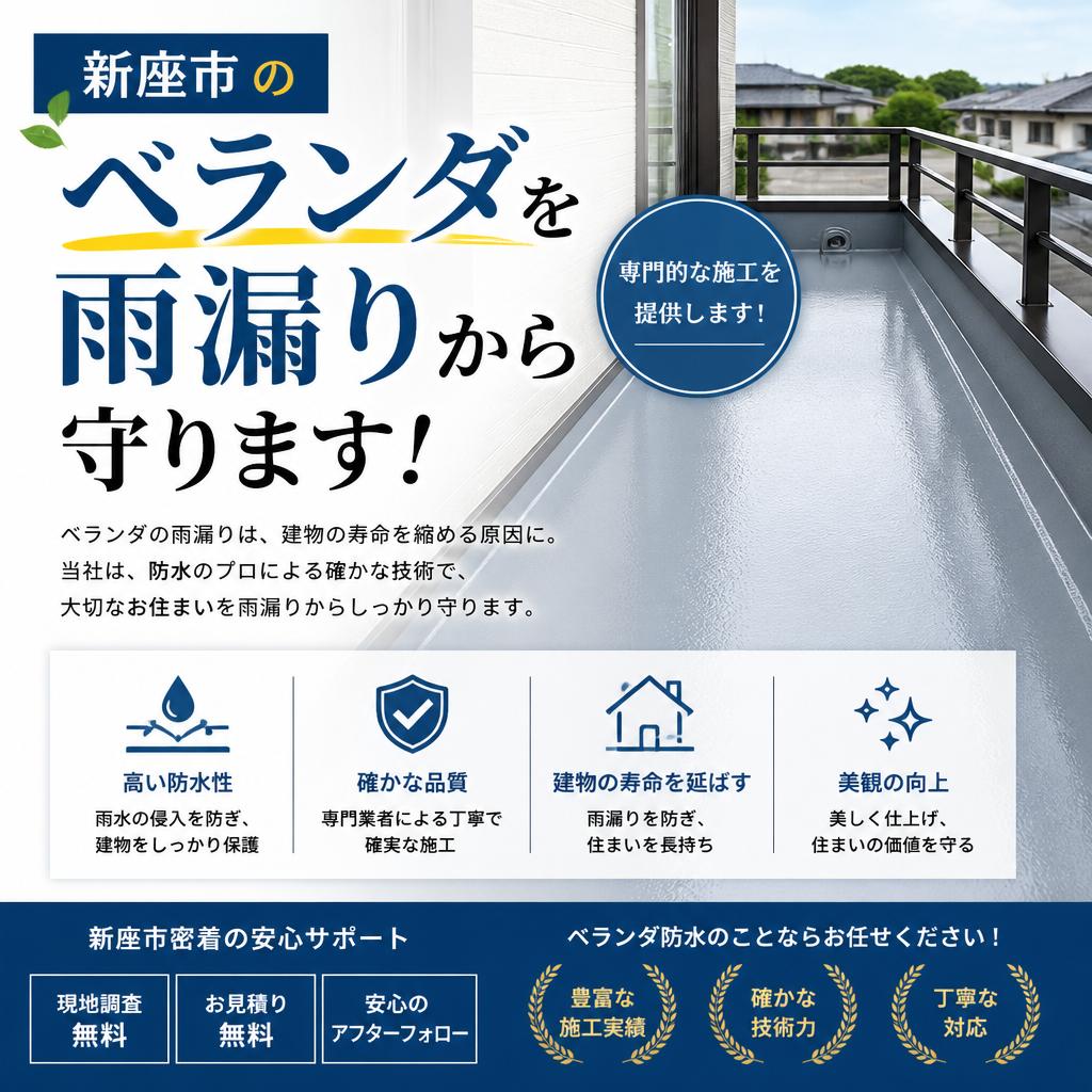 新座市のベランダを雨漏りから守る、専門的な施工を提供します！