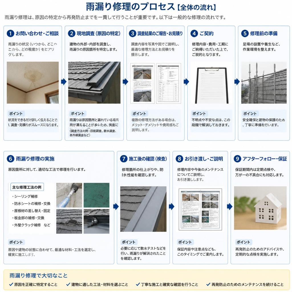 5. 雨漏り修理の流れ