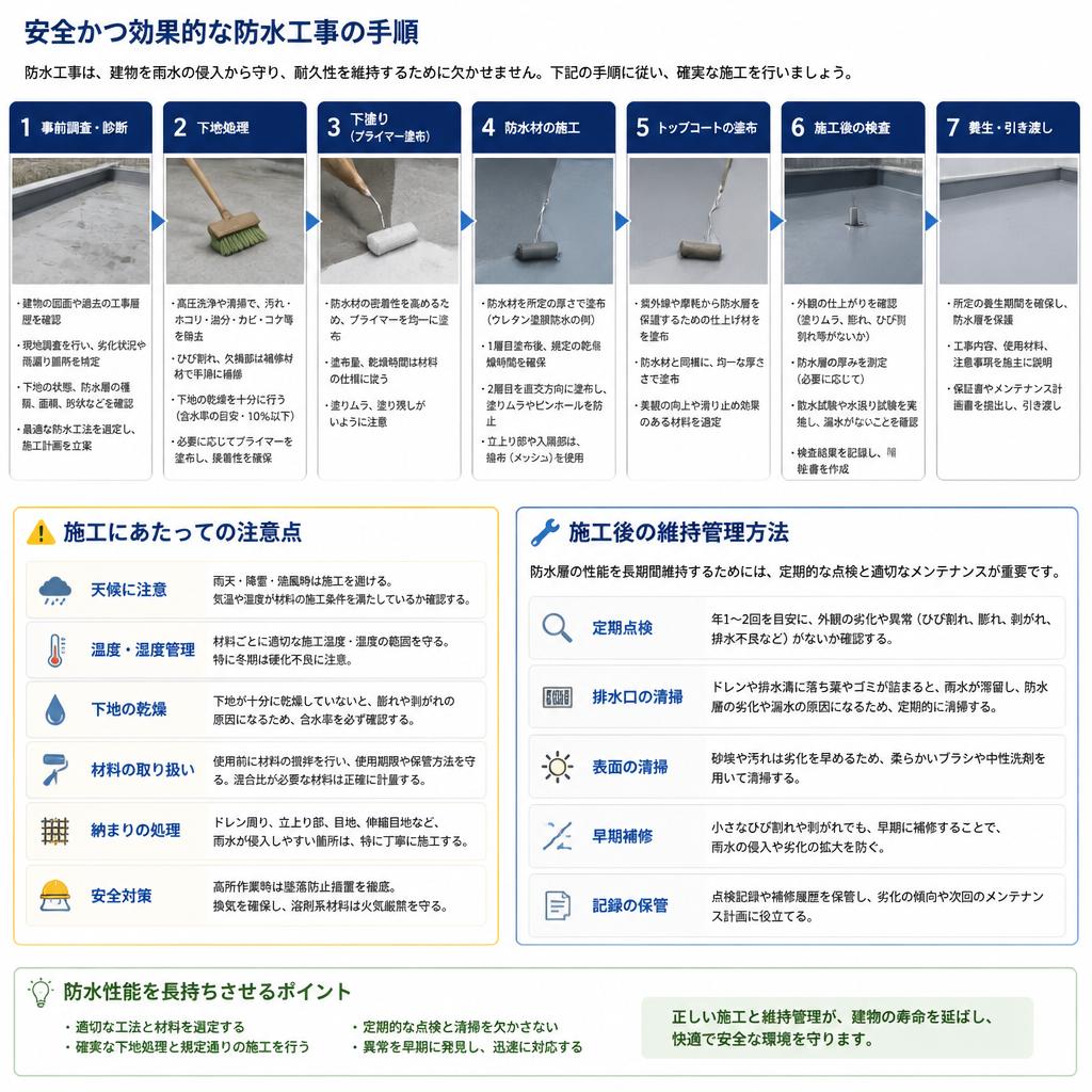 防水工事の施工方法