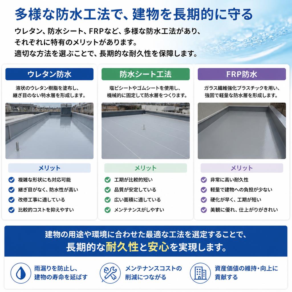防水工事の種類とメリット