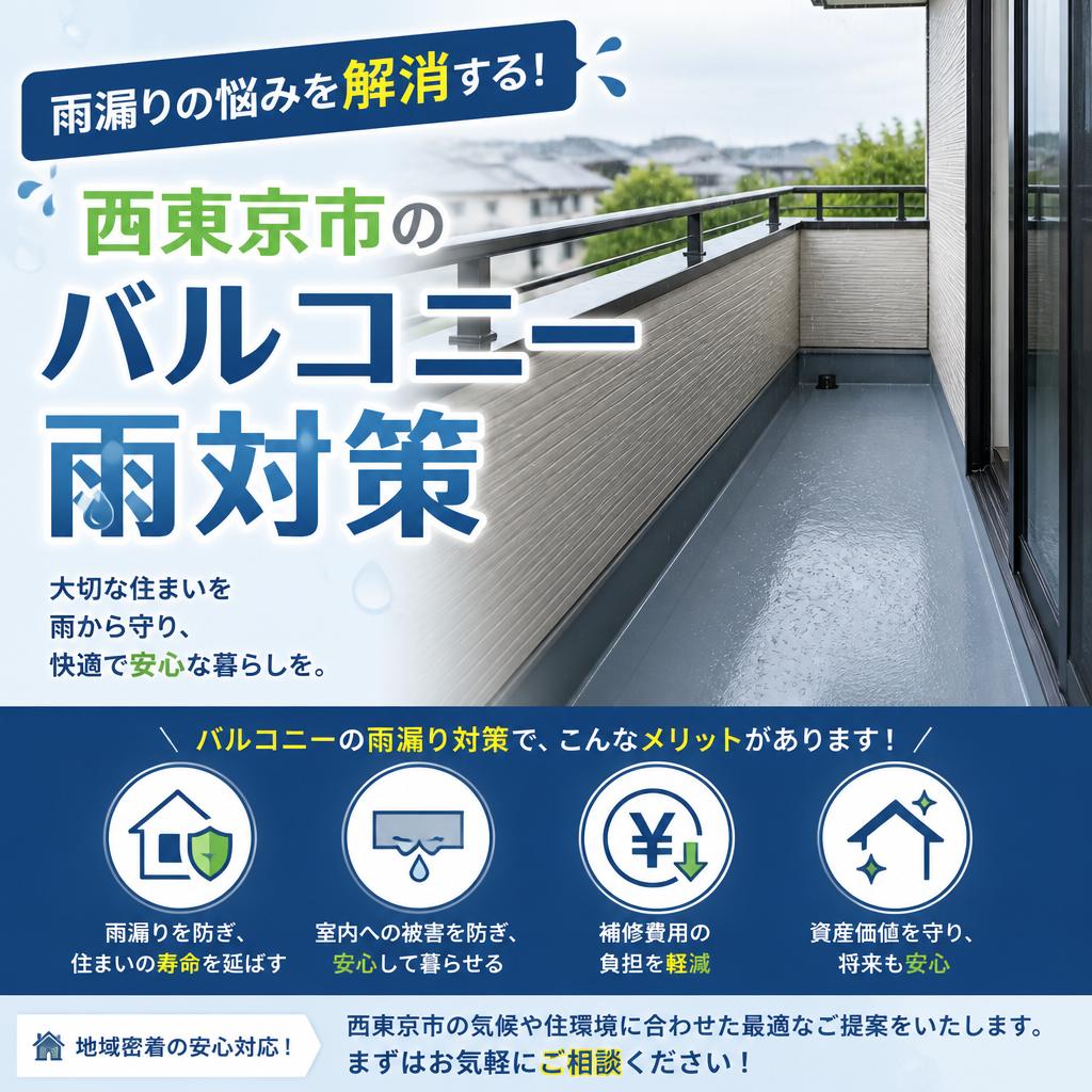 雨漏りの悩みを解消する！西東京市のバルコニー雨対策