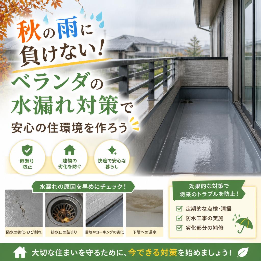 秋の雨に負けない！ベランダの水漏れ対策で安心の住環境を作ろう