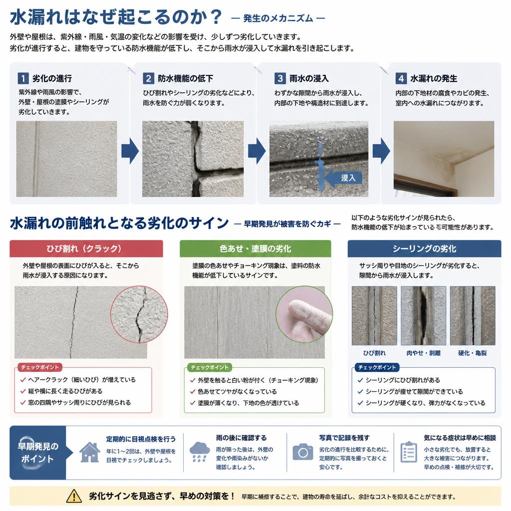 2. ベランダ水漏れの見えないサイン