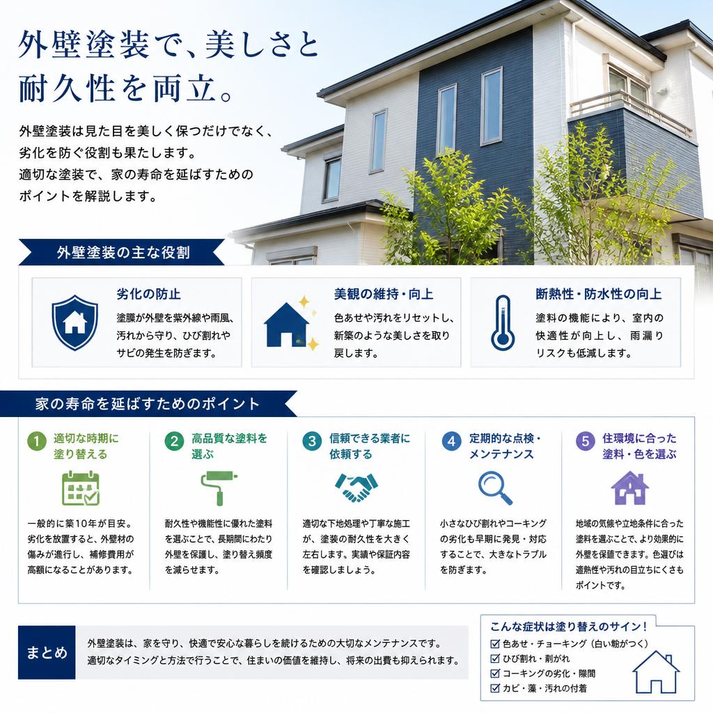 外壁塗装での保護と美観