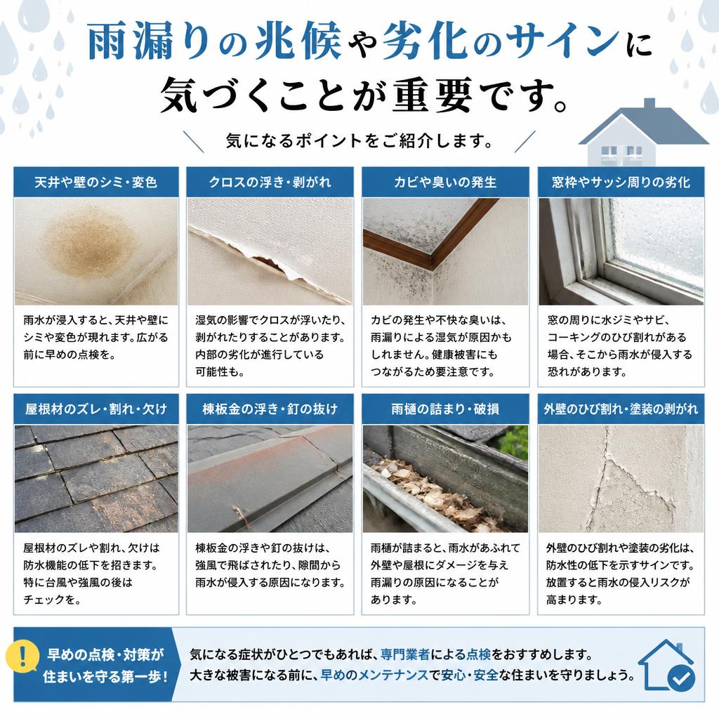 雨漏りのサインを見逃すな!