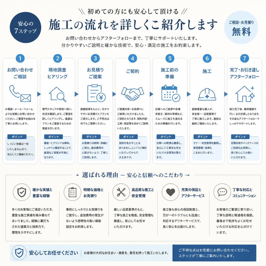安心の施工プロセス